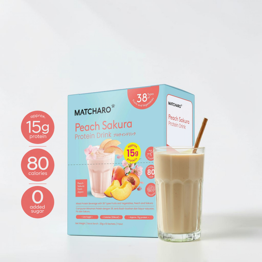 MATCHARO Peach Sakura Protein Drink